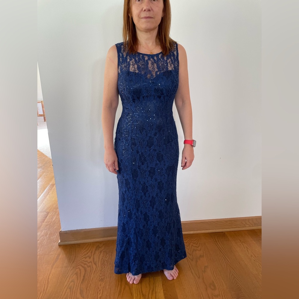 Blue sequin dress
